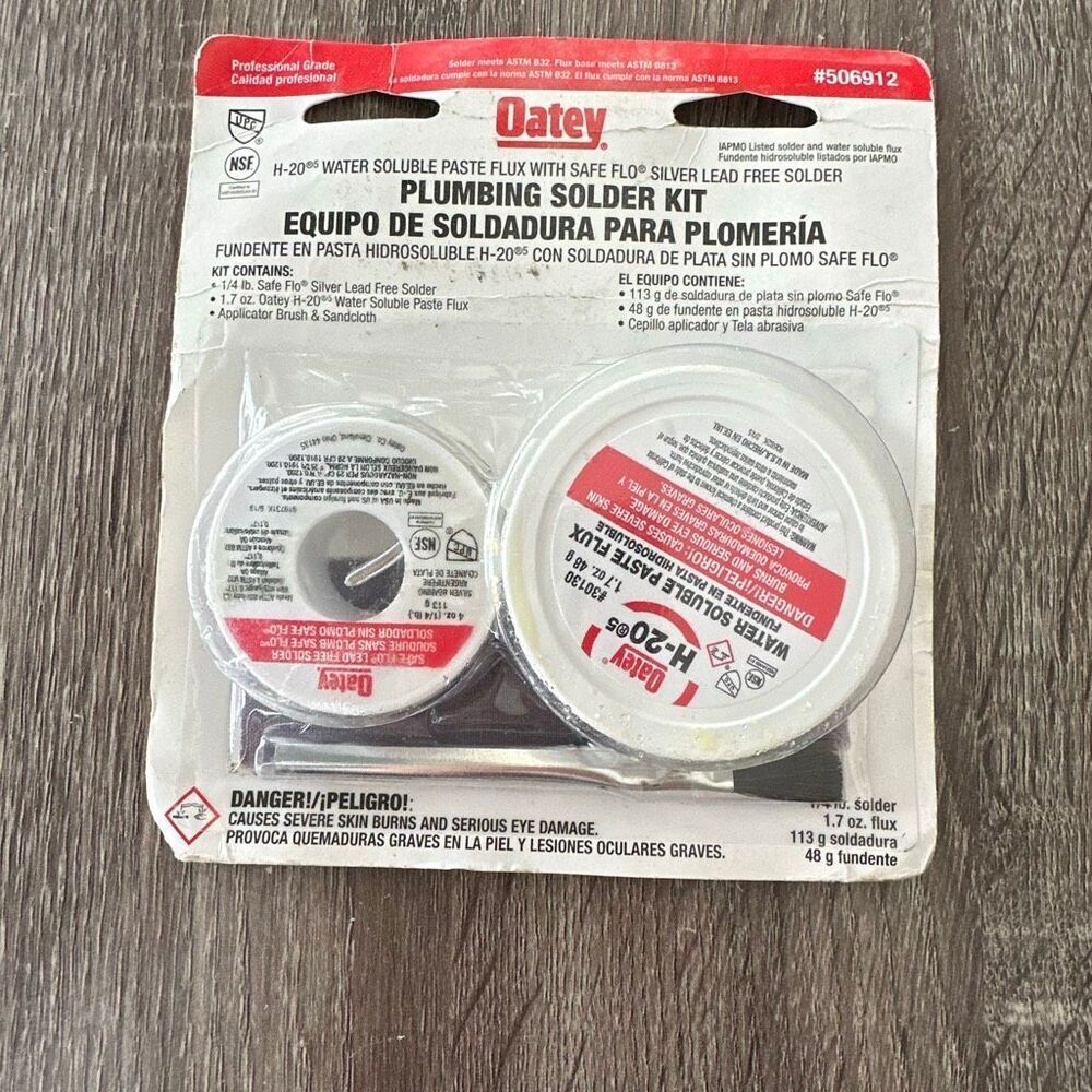 Oatey Plumbing Solder Kit #506912 1/4 lb. Safe Flo Solder with 1.7Oz. Paste Flux